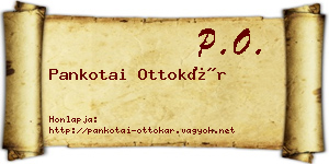 Pankotai Ottokár névjegykártya